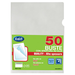 Buste a L - Polipropilene - 30x22 cm - Quality - Spessore alto - liscia - 50 buste