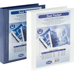 Cartella Dual Pocket - 4 anelli - a D - Diametro 30 mm - blu