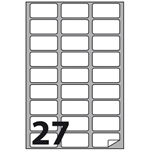 Etichette Autoadesive Bianche - f.to 56x28 mm - angoli arrotondati con margine - 27 etichette per foglio - (cf.100 fg.)