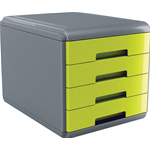 Cassettiera 4 cassetti Plastic Desk - colore verde