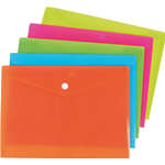 Buste in PP con bottone  - 15x21 cm - 5 colori neon