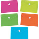 Buste in PP con bottone  - 10,4x7,4cm - 5 colori neon