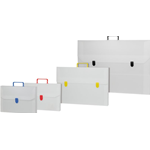 Valigetta in polionda - 27x38 cm - dorso 5 cm - bianco - accessori colorati