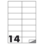 Etichette Autoadesive Bianche - f.to 105x42 mm - angoli vivi senza margine - n. etichette per foglio 14