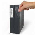Tasche porta etichette adesive - pp trasparente autoadesivo e cartoncino bianco - 10,2x2,5 cm - conf. da 12 tasche