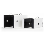 Valigetta in polionda Black White - dorso rigido - 28x39 cm - dorso 8 cm